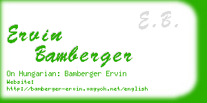 ervin bamberger business card